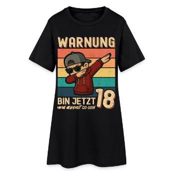 18. Geburtstag Dabbing Design Bin Jetzt 18 - Frauen T-Shirt-Kleid - Schwarz - Vorne
