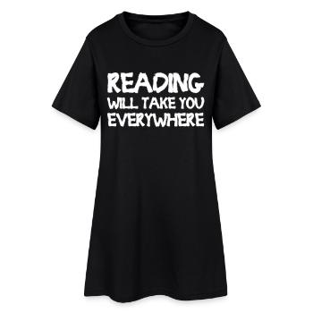 La lecture vous emmènera partout - Robe T-shirt Femme - noir - Devant