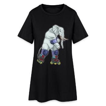 Elefant Inline skating Inline skates - Frauen T-Shirt-Kleid - Schwarz - Vorne