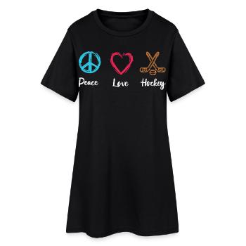 Peace Love Hockey - Women’s T-Shirt Dress - black - Front