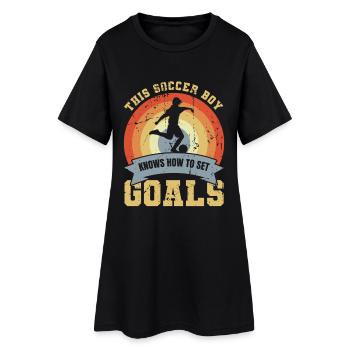 Football masculin - Robe T-shirt Femme - noir - Devant