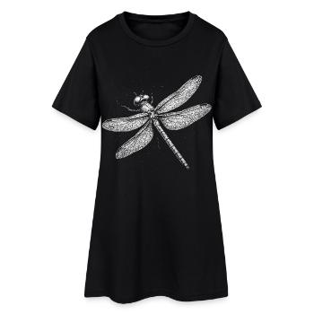 Libellule - Robe T-shirt Femme - noir - Devant