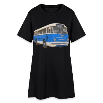 Vieux bus bleu - Robe T-shirt Femme - noir - Devant