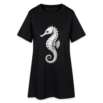 Hippocampe - Robe T-shirt Femme - noir - Devant