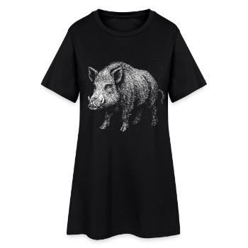 Sanglier - Robe T-shirt Femme - noir - Devant