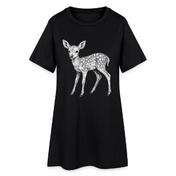Faon - Robe T-shirt Femme - noir - Devant