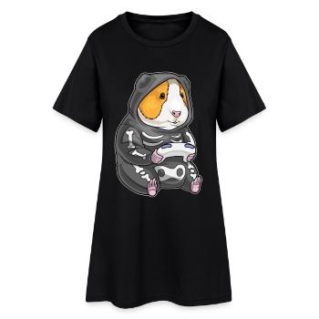 Cochon d’Inde Halloween Gamer - Robe T-shirt Femme - noir - Devant