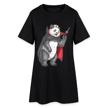 Infirmière panda d’Halloween - Robe T-shirt Femme - noir - Devant