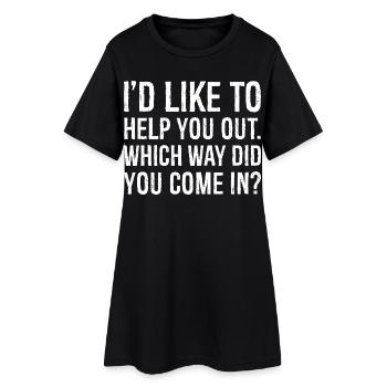 J’aimerais vous aider par quel chemin êtes-vous venu - Robe T-shirt Femme - noir - Devant