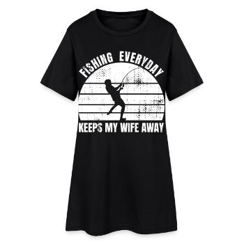Blague du pêcheur - Robe T-shirt Femme - noir - Devant