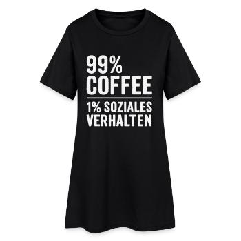 99 % Kaffee - Frauen T-Shirt-Kleid - Schwarz - Vorne