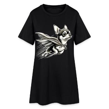Super chien Chihuahua héros Cape Chi Chis cadeau - Robe T-shirt Femme - noir - Devant