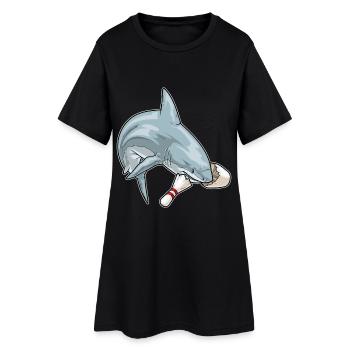 Quille de bowling requin - Robe T-shirt Femme - noir - Devant