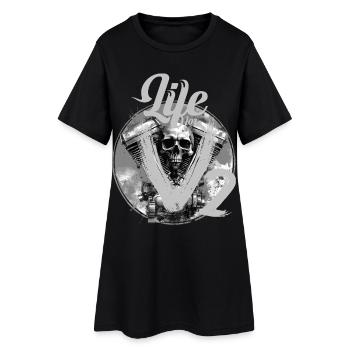 Conception du crâne de moto V-Twin - Robe T-shirt Femme - noir - Devant