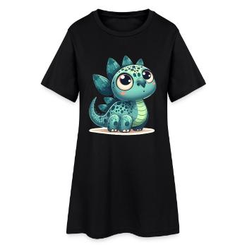 Stegosaurus Baby Dino Babydino Dinobaby Cadeau - Robe T-shirt Femme - noir - Devant