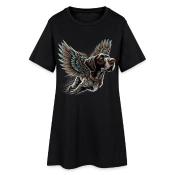 Super chien allemand à poil dur DD pointeur cadeau - Robe T-shirt Femme - noir - Devant
