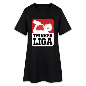 Trinker LIGA - Frauen T-Shirt-Kleid - Schwarz - Vorne