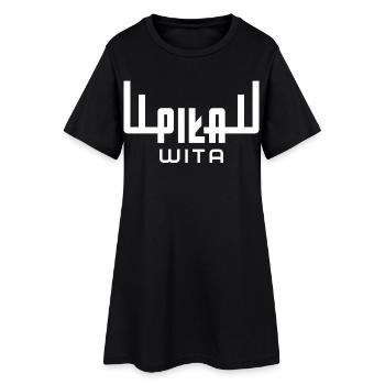 Saw vous souhaite la bienvenue. Logo du cerf de la ville de Piła - Robe T-shirt Femme - noir - Devant