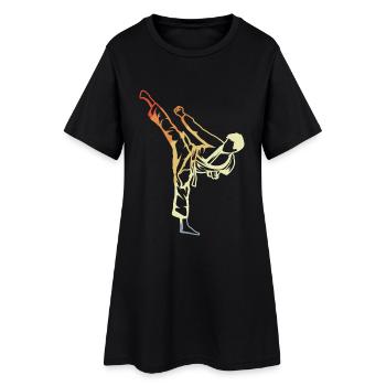 Karaté Garçon Look Vintage - Robe T-shirt Femme - noir - Devant