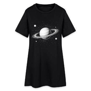 Magie cosmique de Saturne - Robe T-shirt Femme - noir - Devant