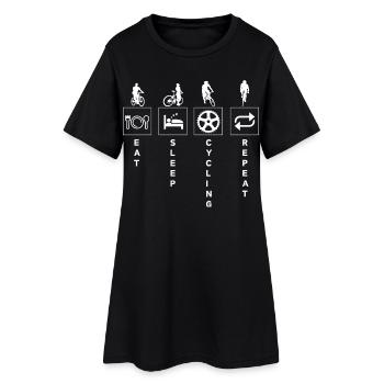 Citation de cyclisme drôle manger dormir répéter - Robe T-shirt Femme - noir - Devant