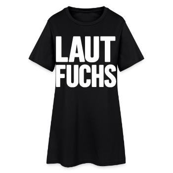 LAUTFUCHS - Frauen T-Shirt-Kleid - Schwarz - Vorne