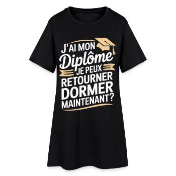 I have my diploma I can go back to sleep humor - Women’s T-Shirt Dress - black - Front