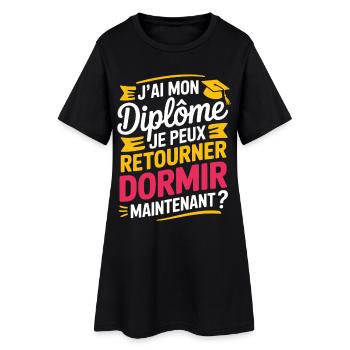 I have my diploma I can go back to sleep - Women’s T-Shirt Dress - black - Front