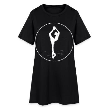 Eleganz auf Kufen - Frauen T-Shirt-Kleid - Schwarz - Vorne