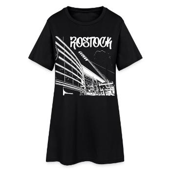 Vue sur le stade Rostock Skyline - Robe T-shirt Femme - noir - Devant