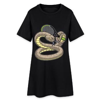 Raquette de tennis serpent - Robe T-shirt Femme - noir - Devant