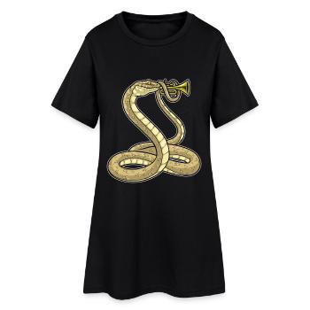 Schlange Musiker Trompete Musik - Frauen T-Shirt-Kleid - Schwarz - Vorne