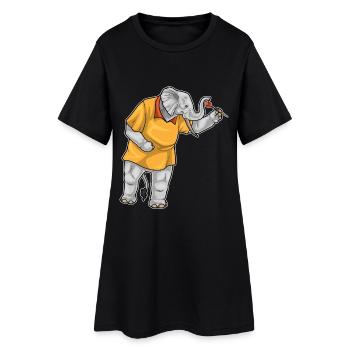 Fléchette éléphant Fléchette - Robe T-shirt Femme - noir - Devant