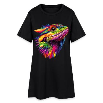 Bartagame Echse Bearded Dragon Süße Bartagamen - Frauen T-Shirt-Kleid - Schwarz - Vorne