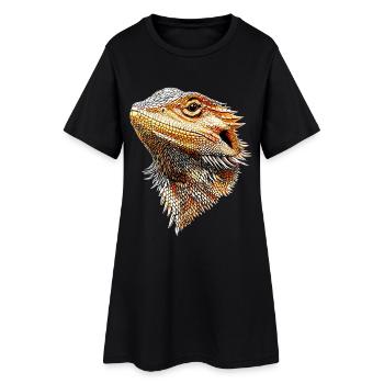 Bartagame Echse Bearded Dragon Süße Bartagamen - Frauen T-Shirt-Kleid - Schwarz - Vorne