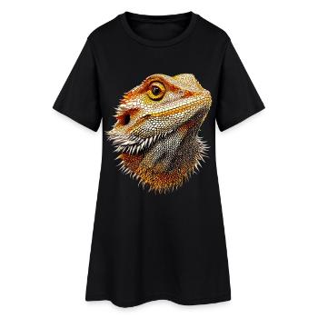 Bartagame Echse Bearded Dragon Süße Bartagamen - Frauen T-Shirt-Kleid - Schwarz - Vorne
