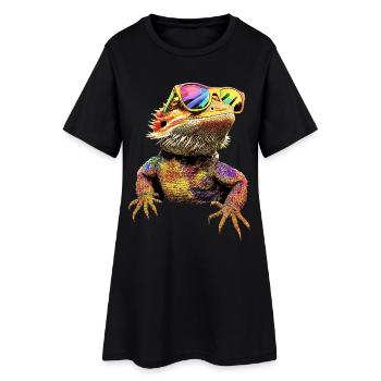 Bartagame Echse Bearded Dragon Süße Bartagamen - Frauen T-Shirt-Kleid - Schwarz - Vorne