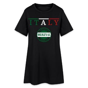 Fierté italienne, drapeau de l’Italie - Robe T-shirt Femme - noir - Devant