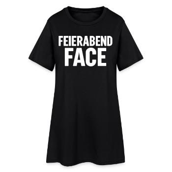 FEIERABEND FACE - Frauen T-Shirt-Kleid - Schwarz - Vorne