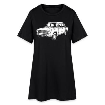 Straßenklassiker Ostblock - Frauen T-Shirt-Kleid - Schwarz - Vorne