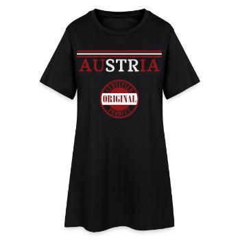 Drapeau de l’Autriche, fierté autrichienne - Robe T-shirt Femme - noir - Devant