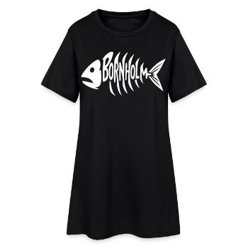 Bornholm Grätenstyle - Frauen T-Shirt-Kleid - Schwarz - Vorne