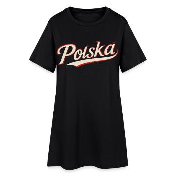 Polska Polen Schriftzug cool stylisch Geschenk - Frauen T-Shirt-Kleid - Schwarz - Vorne