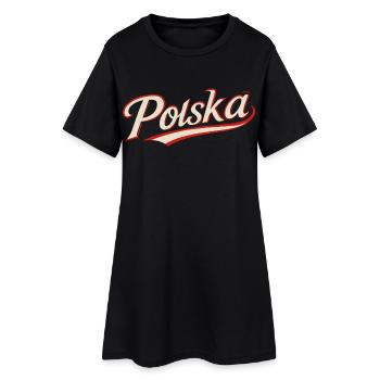 Polska Polen Schriftzug cool stylisch Geschenk - Frauen T-Shirt-Kleid - Schwarz - Vorne