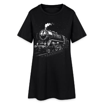 Stahlriese bei Nacht - Frauen T-Shirt-Kleid - Schwarz - Vorne