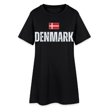 Flag of Denmark, proud Danish - Women’s T-Shirt Dress - black - Front