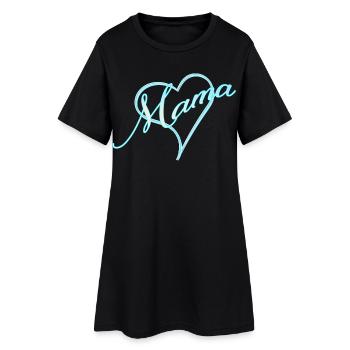 Mama mit Herz Junge blau - Frauen T-Shirt-Kleid - Schwarz - Vorne