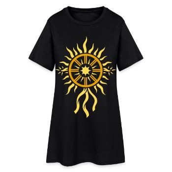 Symbole de la roue solaire - Roue de feu du solstice d’été - Robe T-shirt Femme - noir - Devant