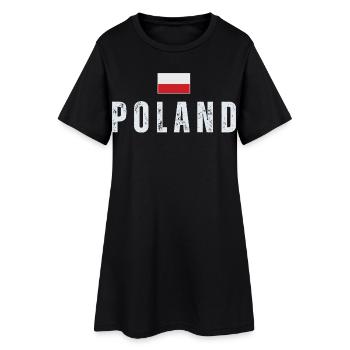 Fierté polonaise, drapeau polonais - Robe T-shirt Femme - noir - Devant