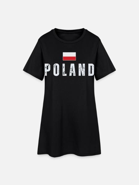 Fierté polonaise, drapeau polonais - Robe T-shirt Femme - noir